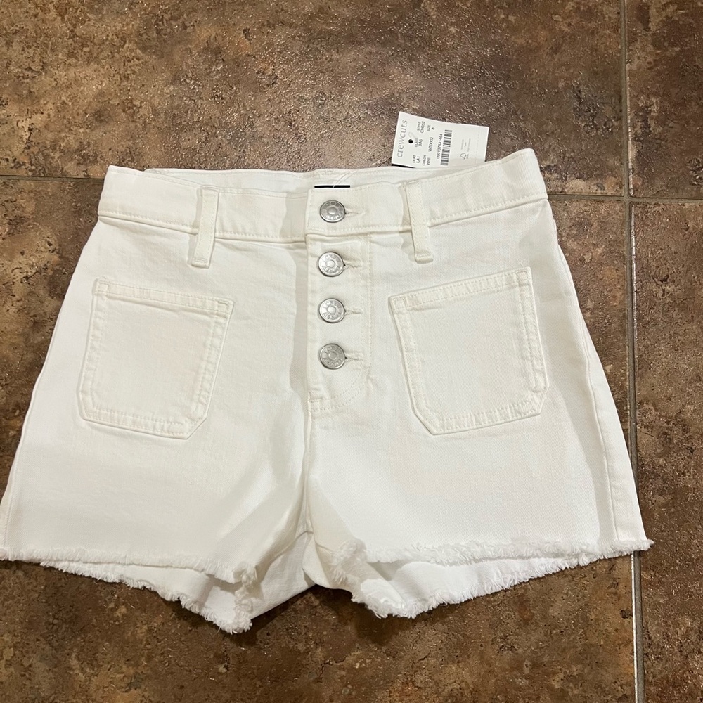 J. Crew Kids White Button-Front Shorts